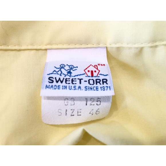 Sweet Orr Vintage Mens Yellow Short sleeve button Shirt Size XL 46 Medical NOS - Picture 7 of 9